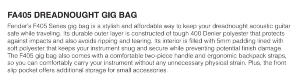 Fender Dreadnought Acoustic Gig Bag