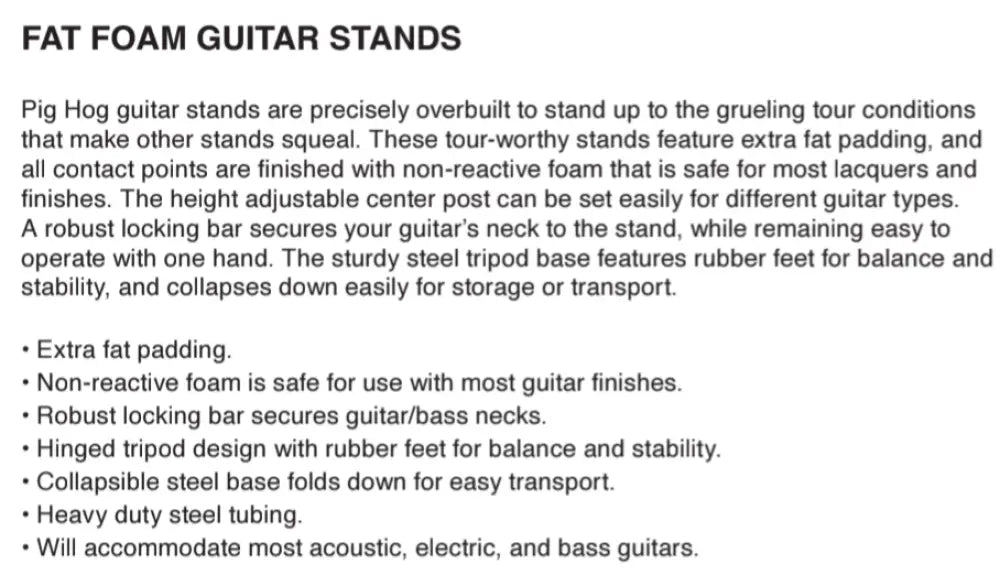 Pig Hog Fat Foam Guitar Stand